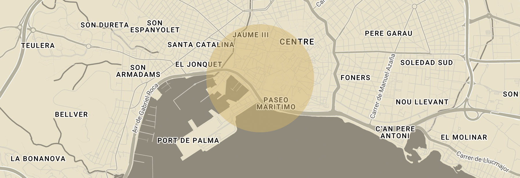 Penthouse in Palma de Mallorca Altstadt Lage